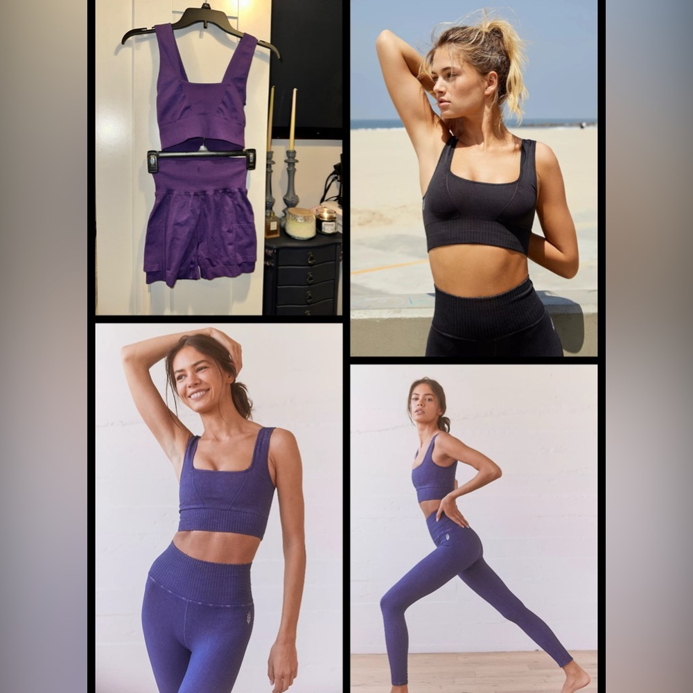 FP Movement GoodKarma Square-Neck Bra +Good Karma Tennis Shorts HandDyed (SET)